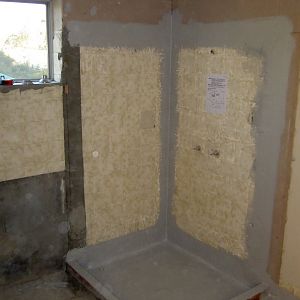 Shower area - waterproofed and hob