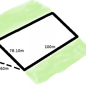 Calculating area of a block of land on a hill